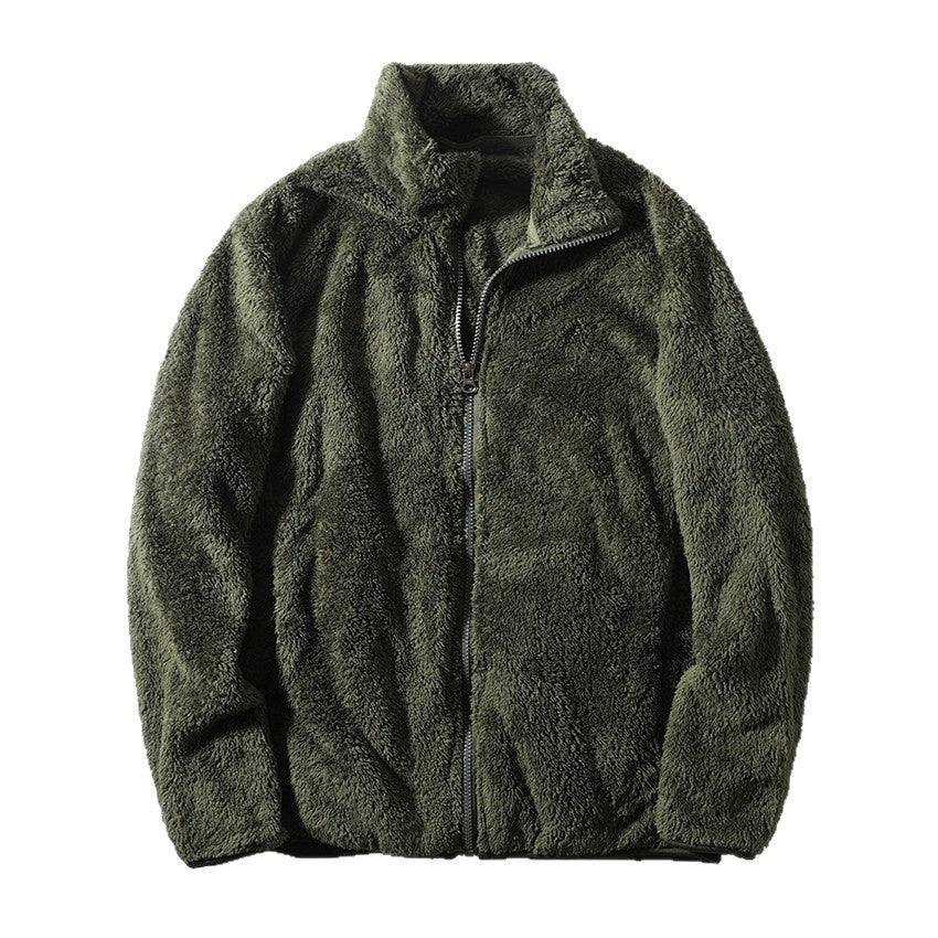 Herren Fleece Zip-Jacke mit hohem Kragen - 5 - Jasminaboutique.com