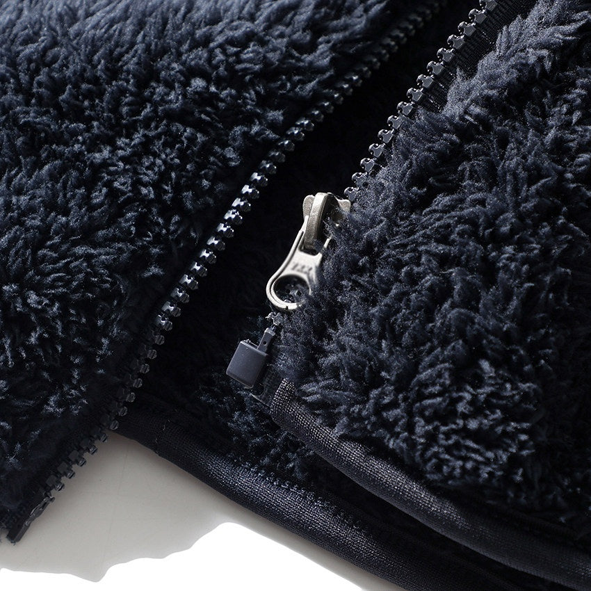 Herren Fleece Zip-Jacke mit hohem Kragen - 8 - Jasminaboutique.com
