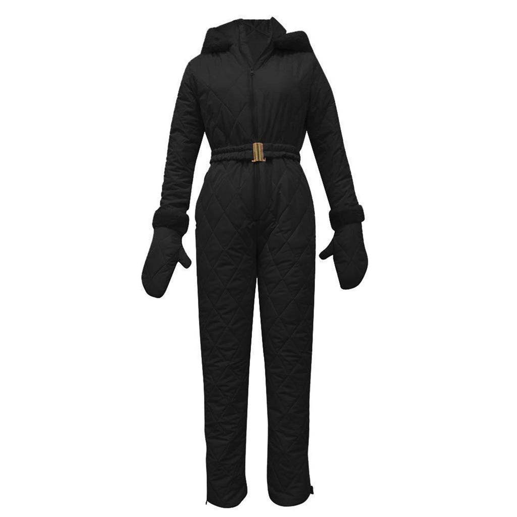 Jumpsuit Damen Slim-Fit mit Kunstfellkragen - 2 - Jasminaboutique.com