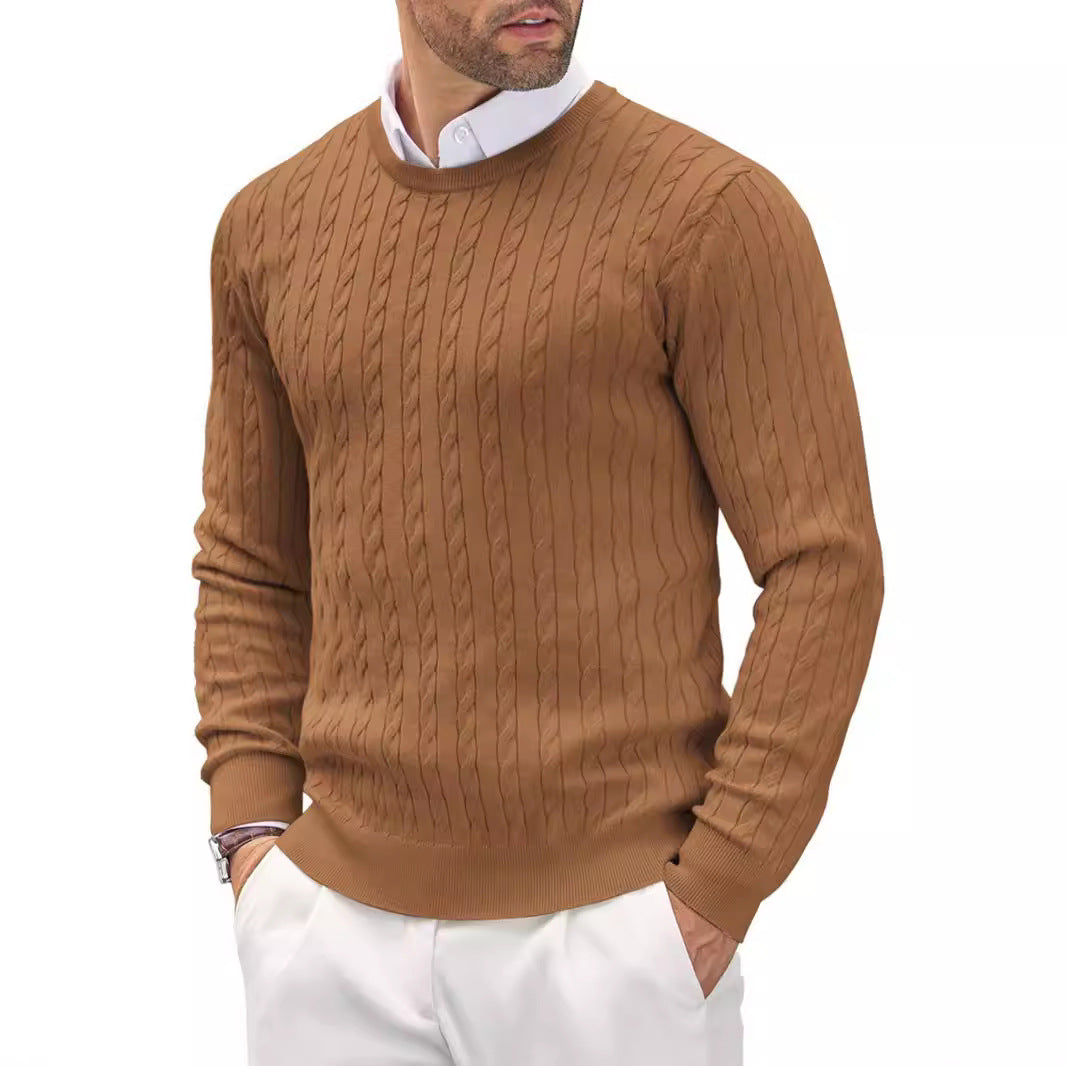Pullover Herren Slim Fit mit gedrehtem Kabelmuster - 2 - Jasminaboutique.com