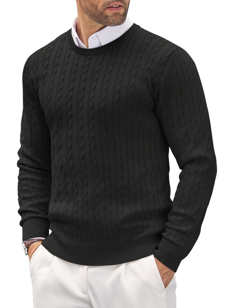 Pullover Herren Slim Fit mit gedrehtem Kabelmuster - 3 - Jasminaboutique.com