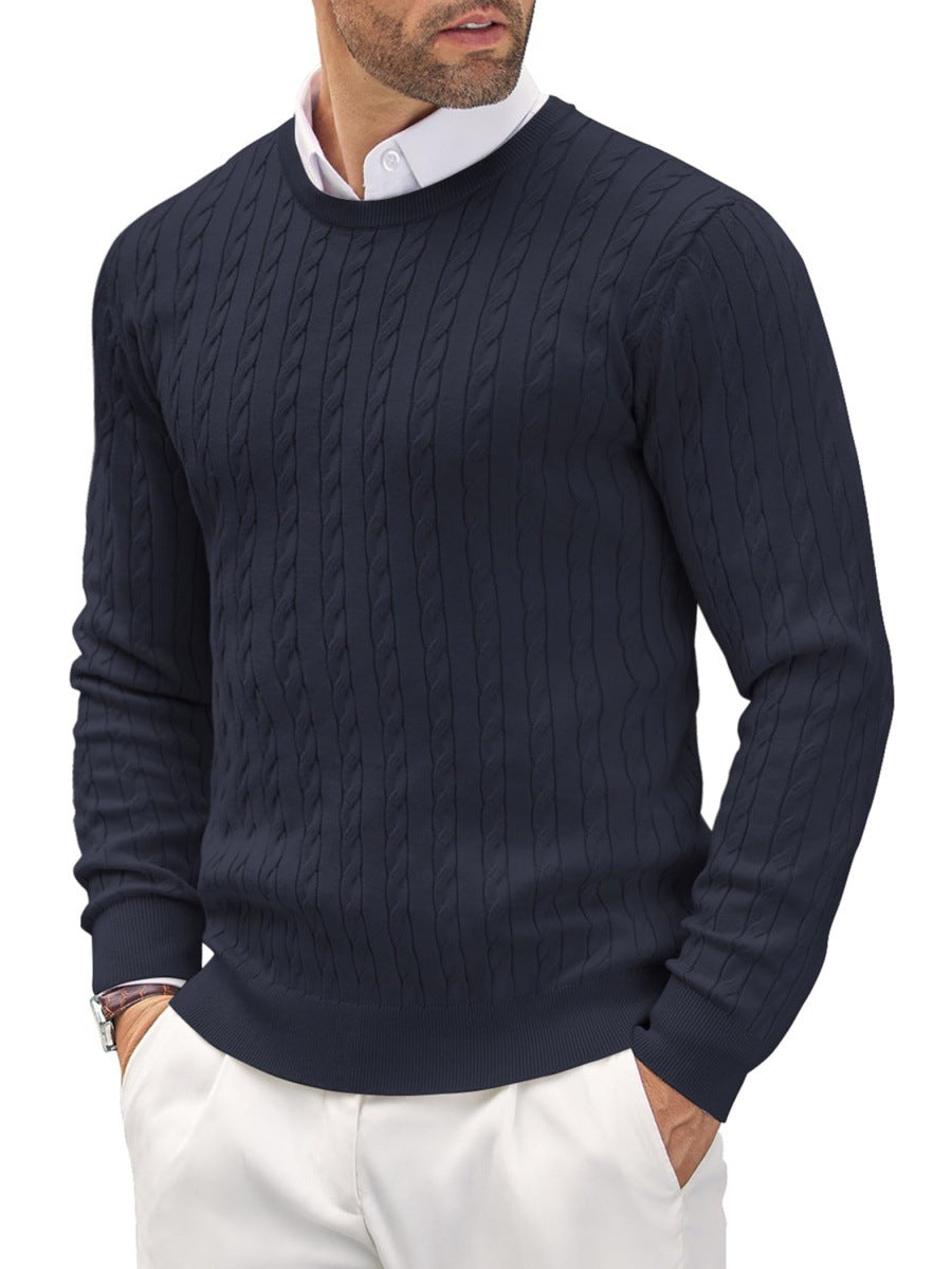 Pullover Herren Slim Fit mit gedrehtem Kabelmuster - 5 - Jasminaboutique.com