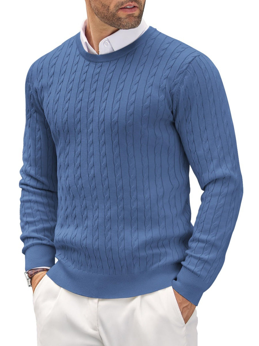 Pullover Herren Slim Fit mit gedrehtem Kabelmuster - 9 - Jasminaboutique.com