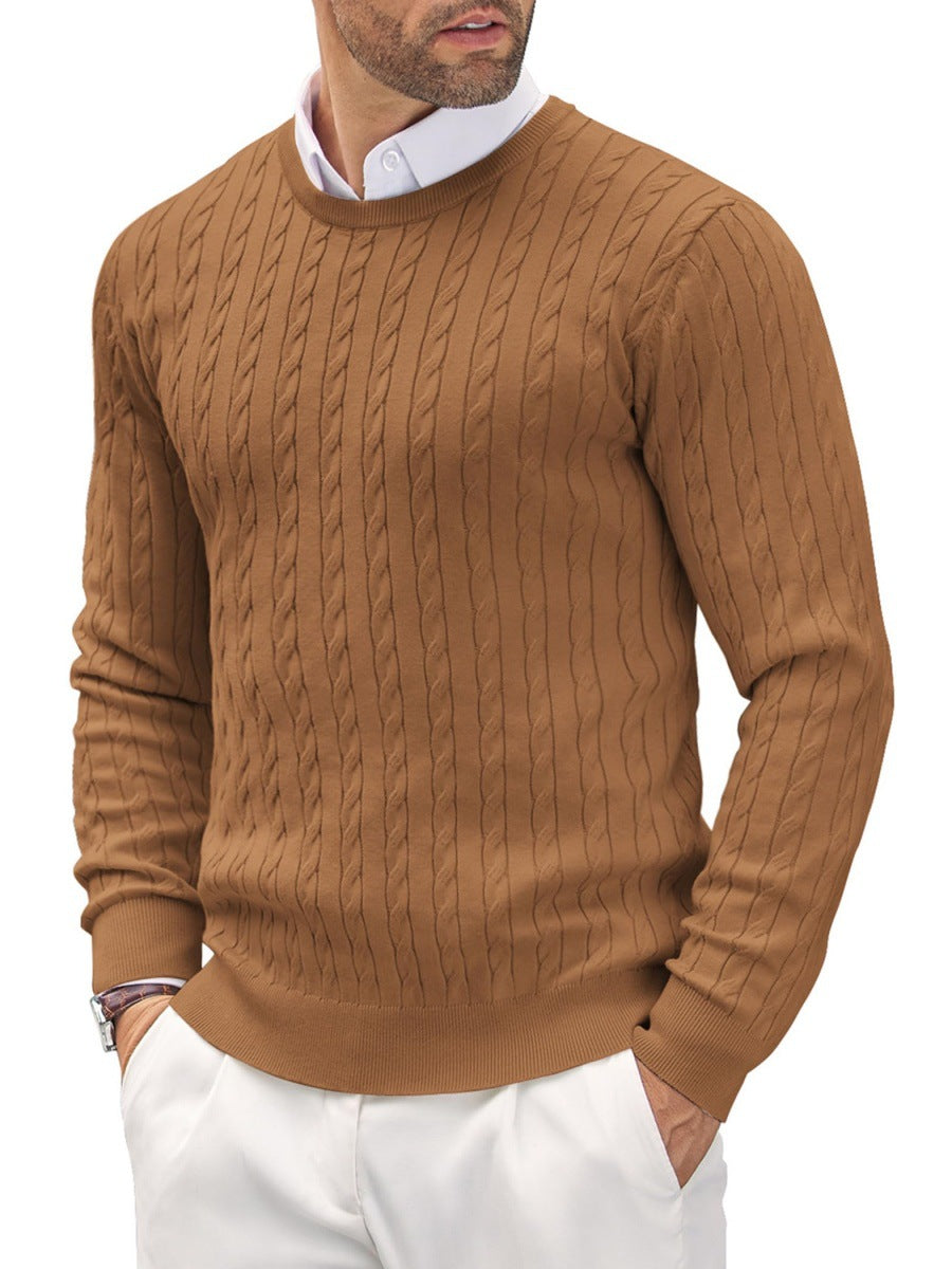 Pullover Herren Slim Fit mit gedrehtem Kabelmuster - 11 - Jasminaboutique.com