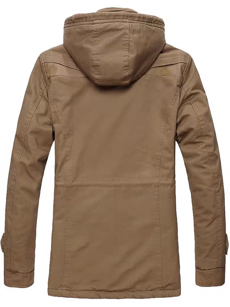 Herrenjacke mit abnehmbarer Kapuze und winddichtem Design - 1 - Jasminaboutique.com