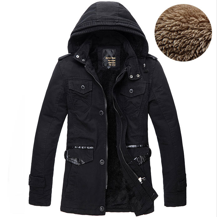 Herrenjacke mit abnehmbarer Kapuze und winddichtem Design - 2 - Jasminaboutique.com