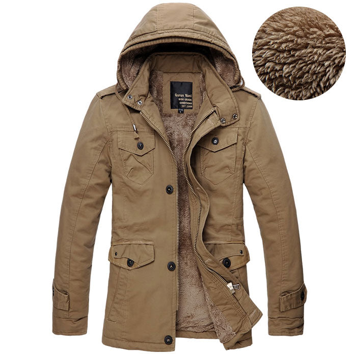 Herrenjacke mit abnehmbarer Kapuze und winddichtem Design - 3 - Jasminaboutique.com