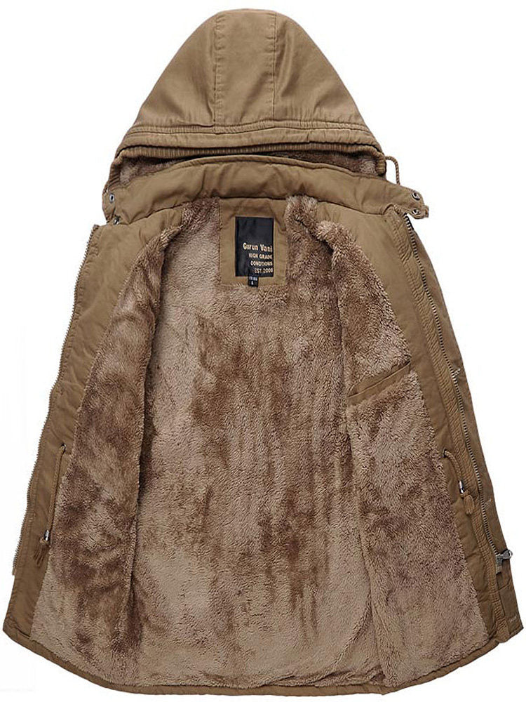 Herrenjacke mit abnehmbarer Kapuze und winddichtem Design - 4 - Jasminaboutique.com