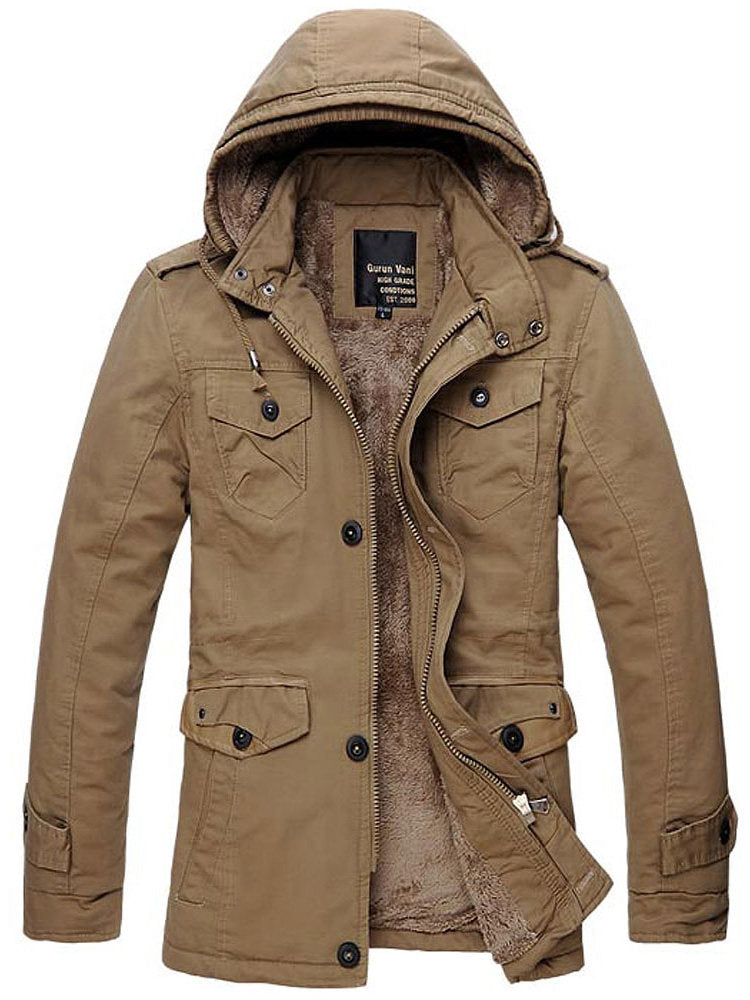 Herrenjacke mit abnehmbarer Kapuze und winddichtem Design - 5 - Jasminaboutique.com