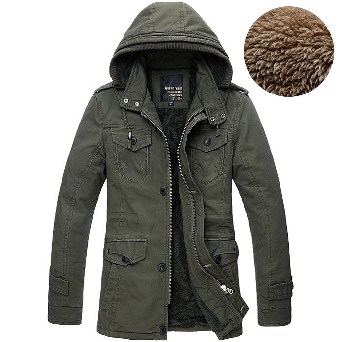 Herrenjacke mit abnehmbarer Kapuze und winddichtem Design - 7 - Jasminaboutique.com