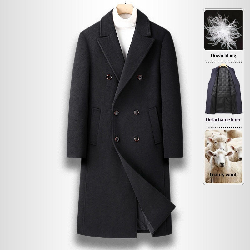 Mantel Herren Doppelreiher Slim-Fit mit Seitentaschen - 3 - Jasminaboutique.com