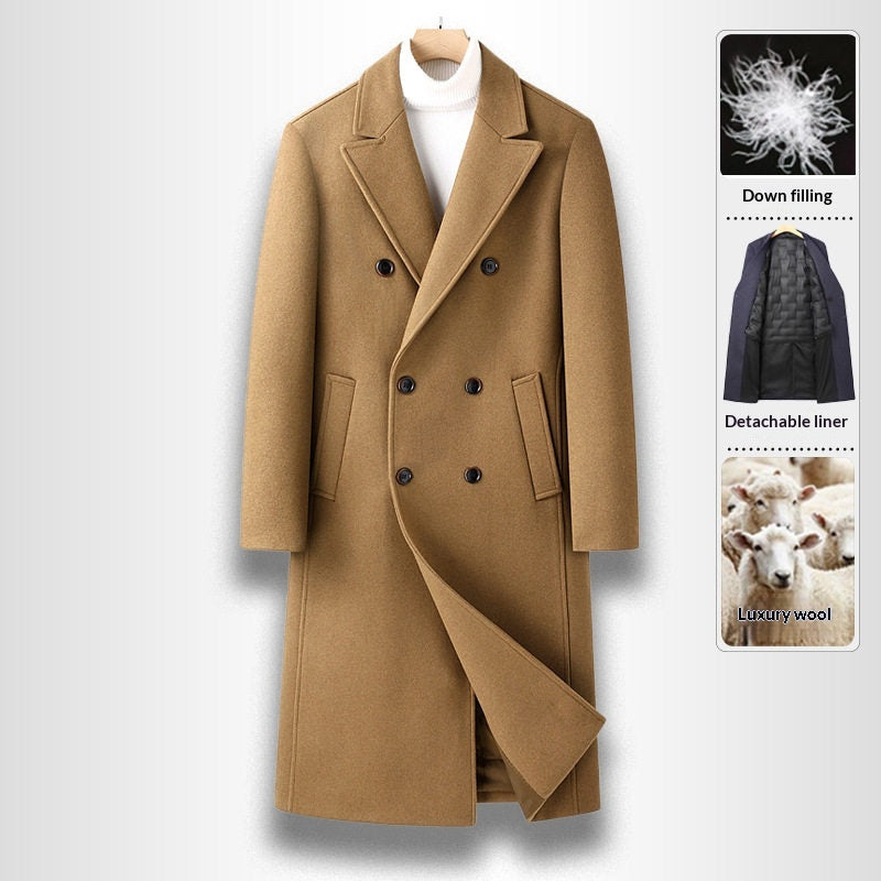 Mantel Herren Doppelreiher Slim-Fit mit Seitentaschen - 4 - Jasminaboutique.com
