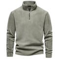 Herren Langarm-Pullover mit Stehkragen und Halb-Reißverschluss - 1 - Jasminaboutique.com