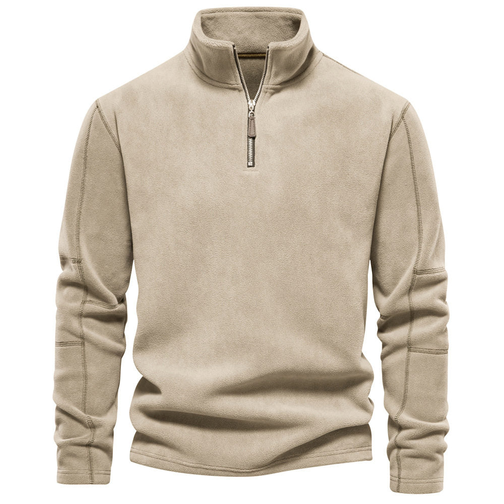 Herren Langarm-Pullover mit Stehkragen und Halb-Reißverschluss - 3 - Jasminaboutique.com