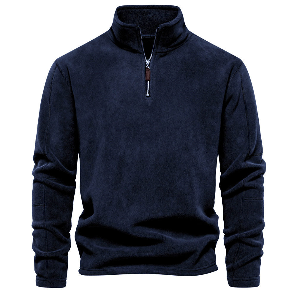 Herren Langarm-Pullover mit Stehkragen und Halb-Reißverschluss - 4 - Jasminaboutique.com
