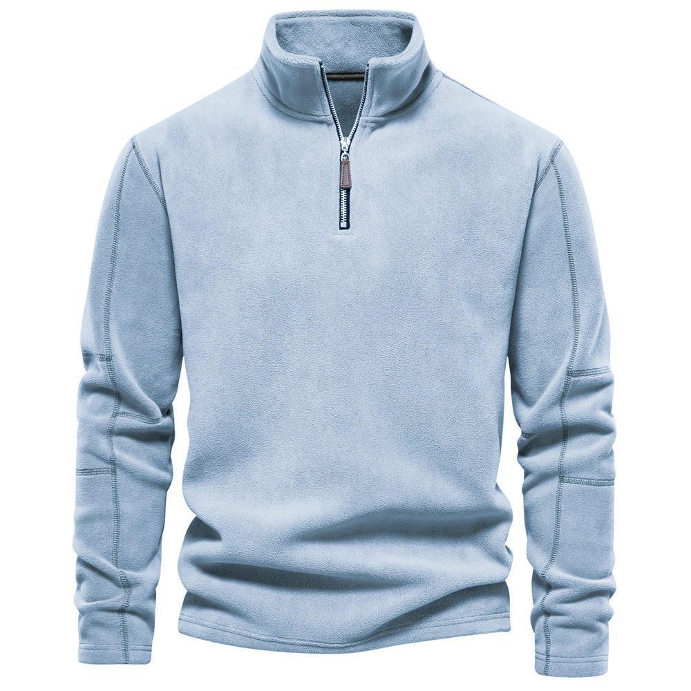 Herren Langarm-Pullover mit Stehkragen und Halb-Reißverschluss - 5 - Jasminaboutique.com