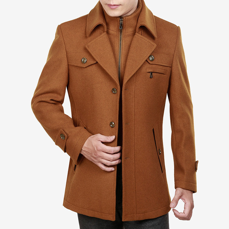 Mantel Herren Relaxed Fit mit Doppelreiher-Design - 1 - Jasminaboutique.com