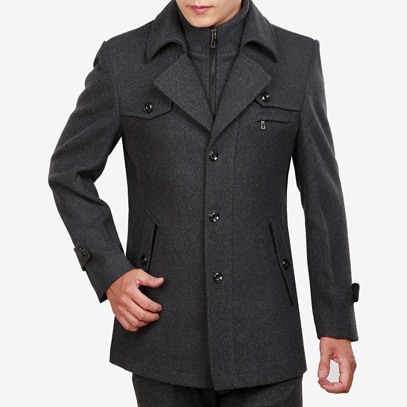 Mantel Herren Relaxed Fit mit Doppelreiher-Design - 7 - Jasminaboutique.com