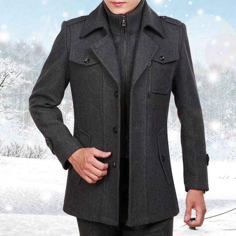 Mantel Herren Relaxed Fit mit Doppelreiher-Design - 8 - Jasminaboutique.com