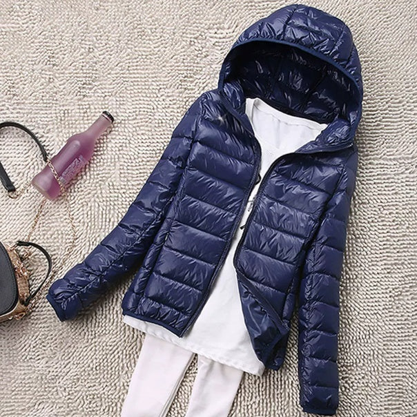 Jacke Damen Slim-Fit Kurz mit Kapuze - 5 - Jasminaboutique.com