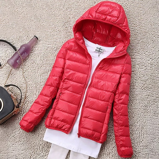 Jacke Damen Slim-Fit Kurz mit Kapuze - 11 - Jasminaboutique.com