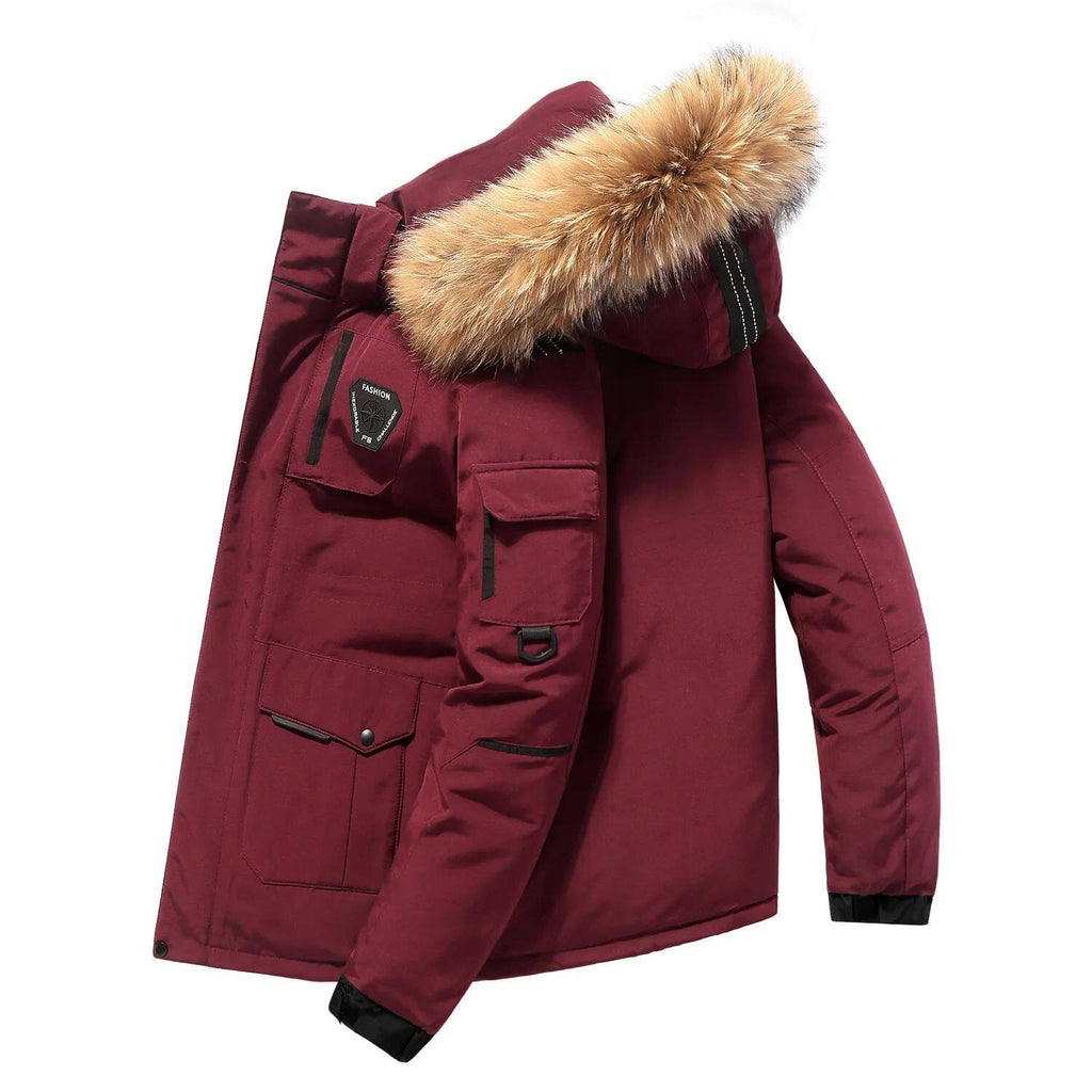 Jacke Herren mit Kapuze und großem Pelzkragen - 1 - Jasminaboutique.com