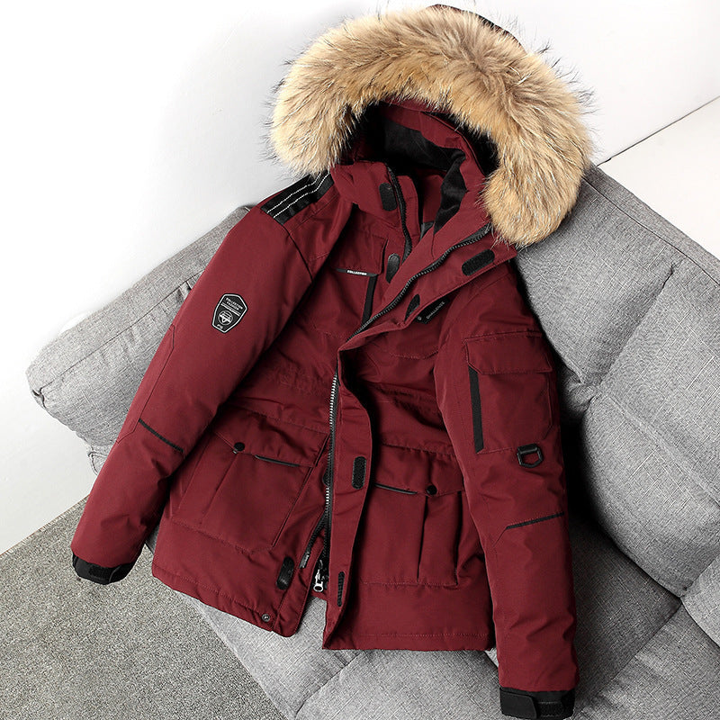 Jacke Herren mit Kapuze und großem Pelzkragen - 4 - Jasminaboutique.com