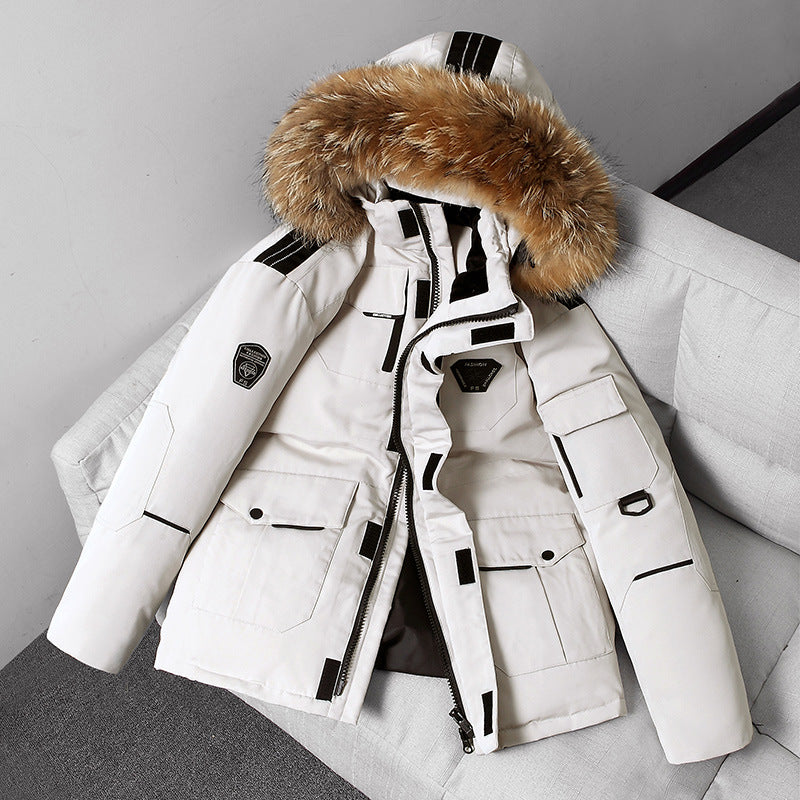 Jacke Herren mit Kapuze und großem Pelzkragen - 5 - Jasminaboutique.com