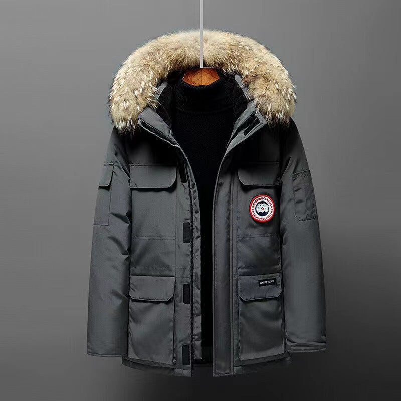 Jacke Herren mit Kapuze und großem Pelzkragen - 9 - Jasminaboutique.com