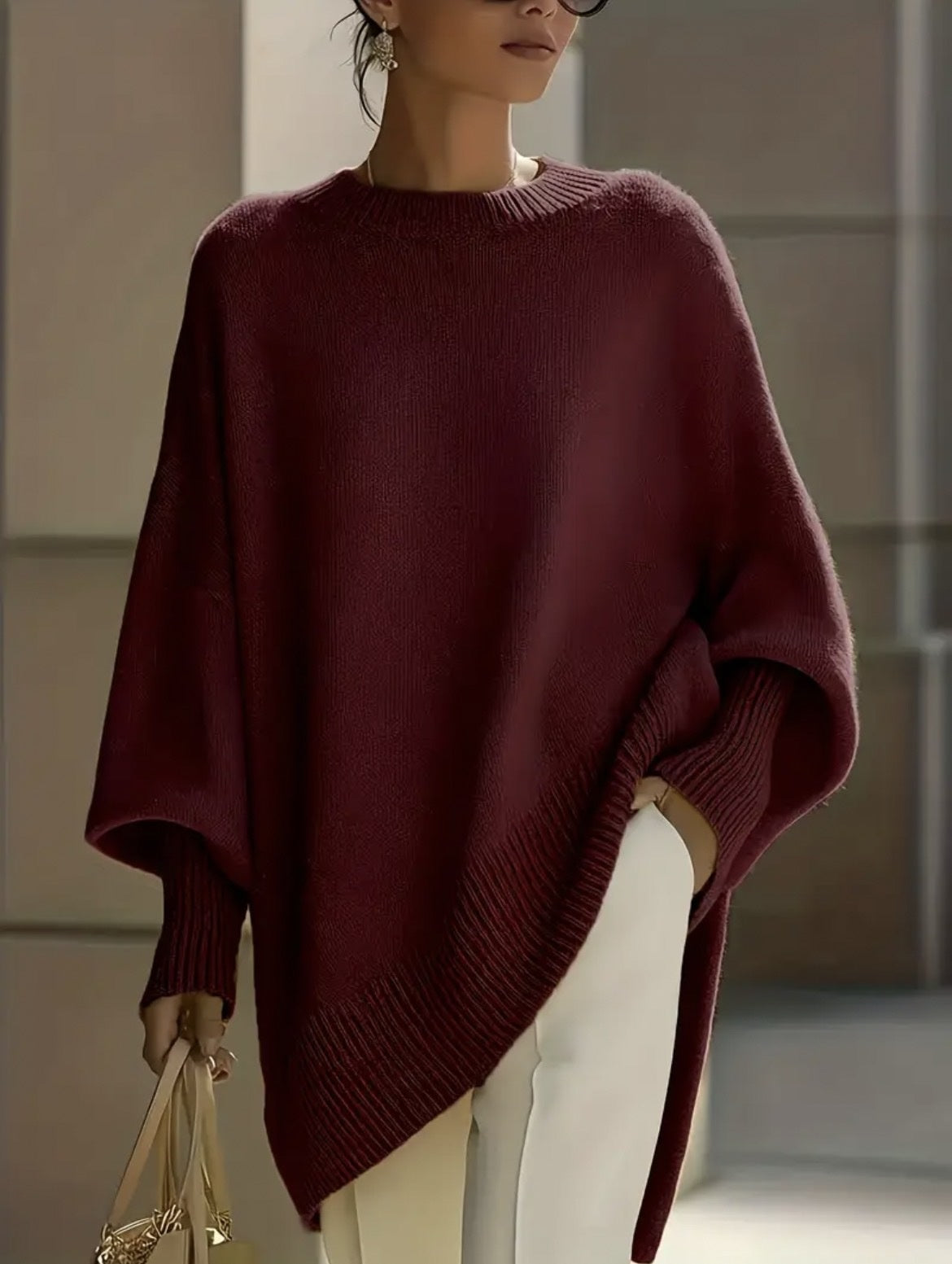 Pullover Damen Lockerer Schnitt mit Einzigartigem Design - 1 - Jasminaboutique.com