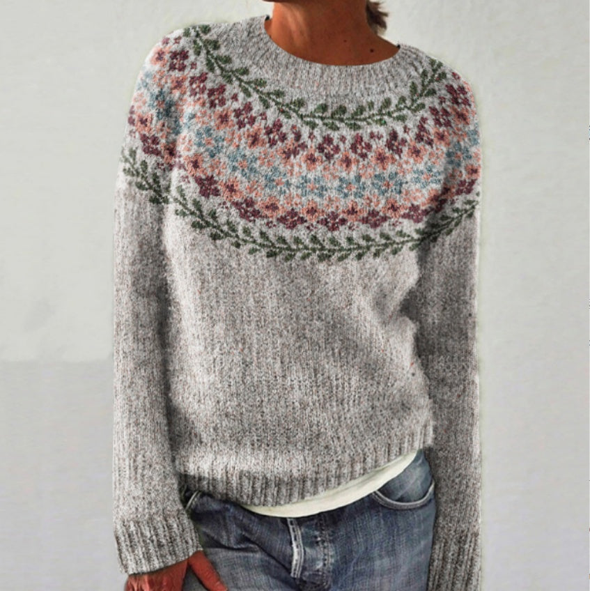 Damen Gemütlicher Pullover mit Einzigartigen Mustern - 7 - Jasminaboutique.com