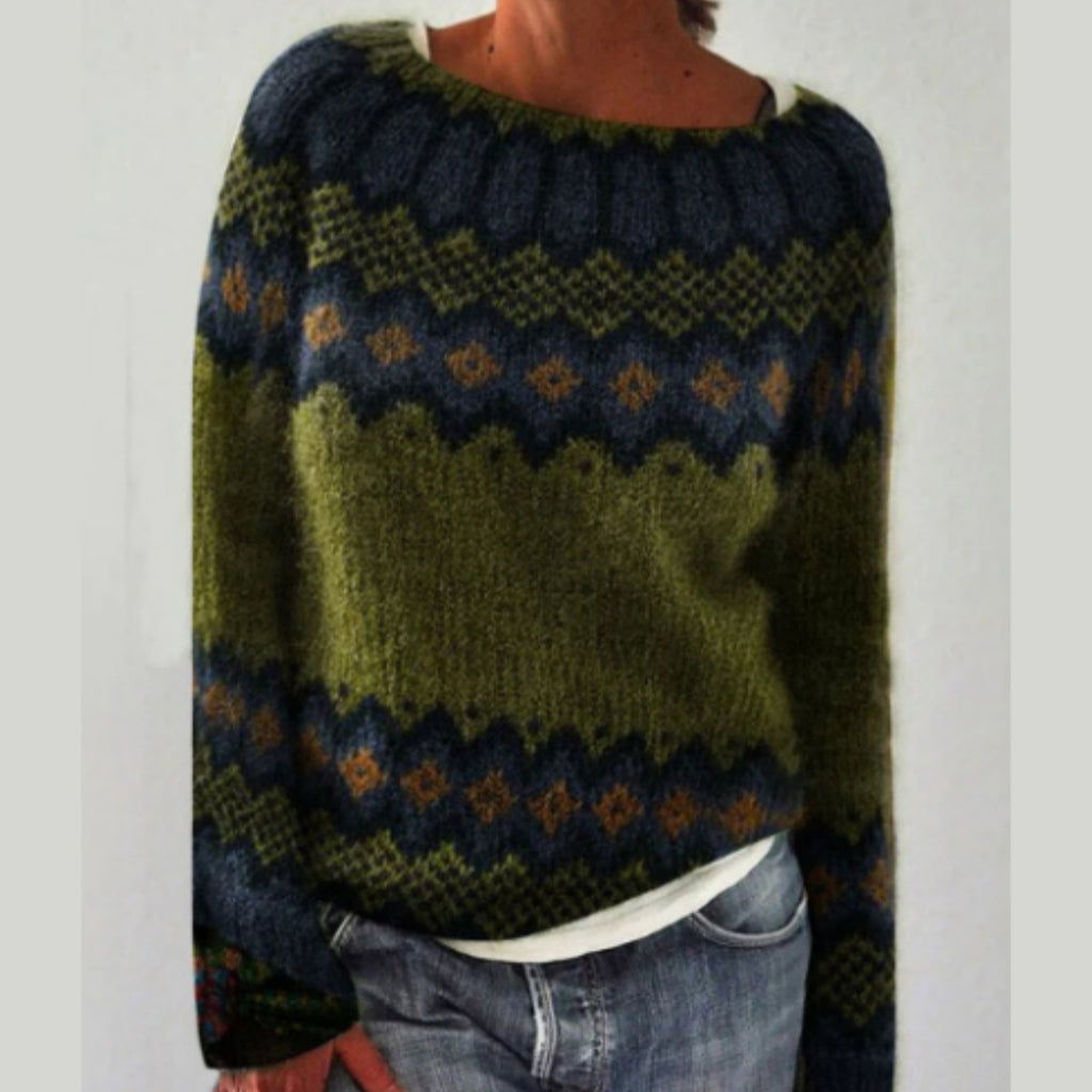 Damen Gemütlicher Pullover mit Einzigartigen Mustern - 11 - Jasminaboutique.com