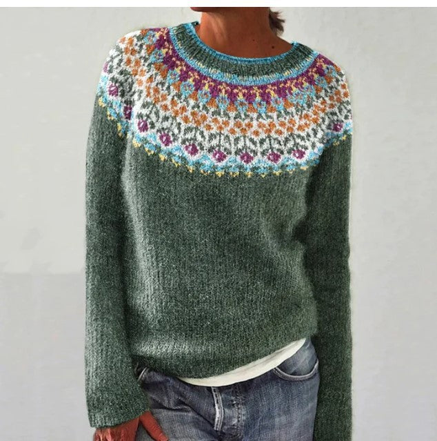Damen Gemütlicher Pullover mit Einzigartigen Mustern - 14 - Jasminaboutique.com