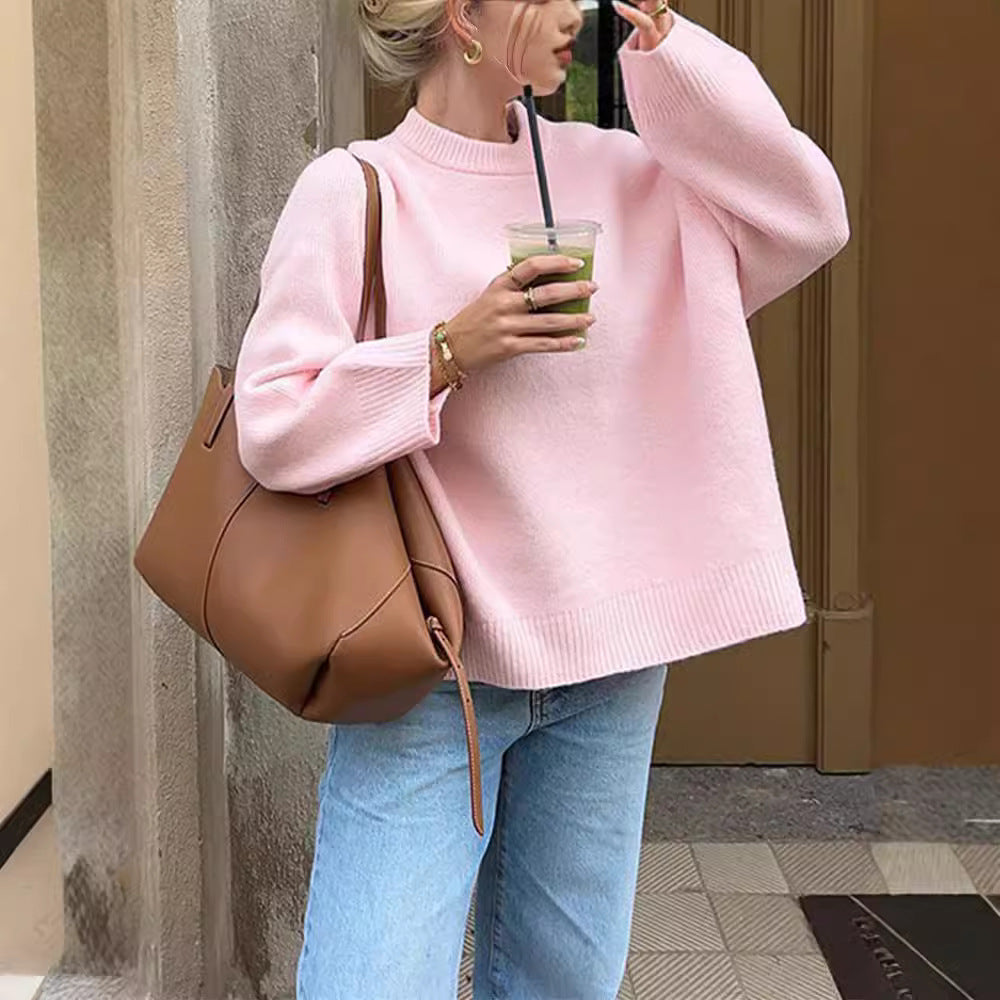 Pullover Sweater Damen Regular Fit mit langen Ärmeln - 1 - Jasminaboutique.com