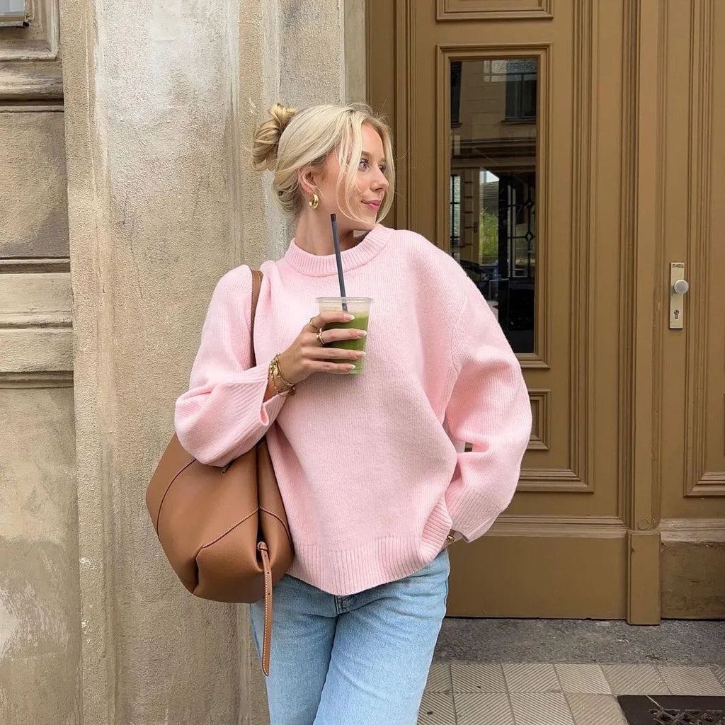 Pullover Sweater Damen Regular Fit mit langen Ärmeln - 4 - Jasminaboutique.com