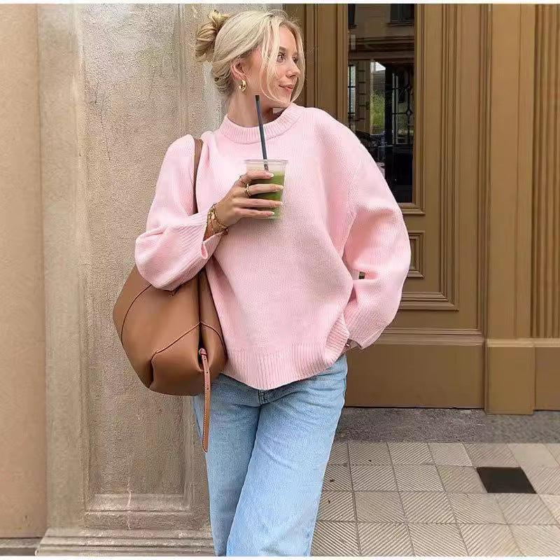 Pullover Sweater Damen Regular Fit mit langen Ärmeln - 8 - Jasminaboutique.com