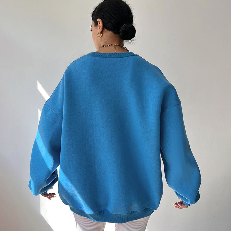 Sweater Damen Relaxed Fit mit Rundhalsausschnitt - 2 - Jasminaboutique.com