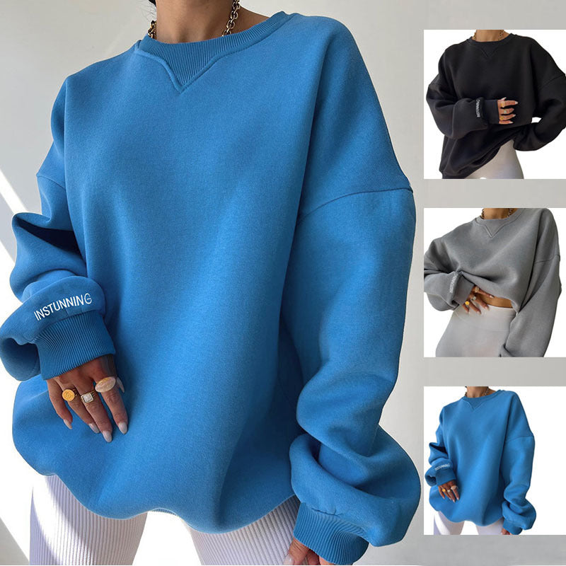 Sweater Damen Relaxed Fit mit Rundhalsausschnitt - 4 - Jasminaboutique.com