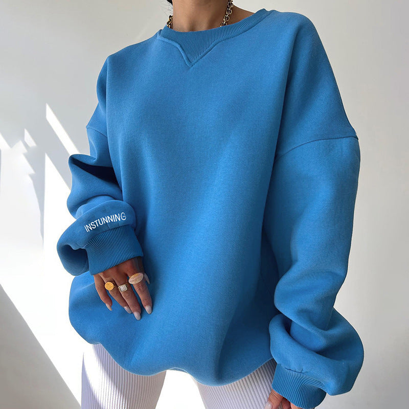 Sweater Damen Relaxed Fit mit Rundhalsausschnitt - 5 - Jasminaboutique.com