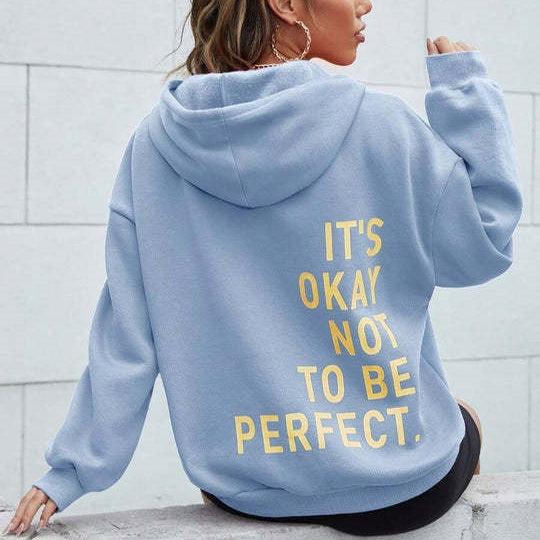Hoodie Damen Relaxed Fit mit inspirierendem Druck - 3 - Jasminaboutique.com