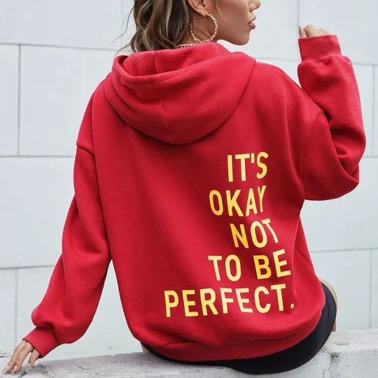 Hoodie Damen Relaxed Fit mit inspirierendem Druck - 12 - Jasminaboutique.com