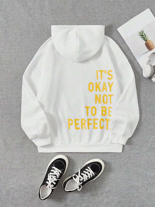 Hoodie Damen Relaxed Fit mit inspirierendem Druck - 13 - Jasminaboutique.com