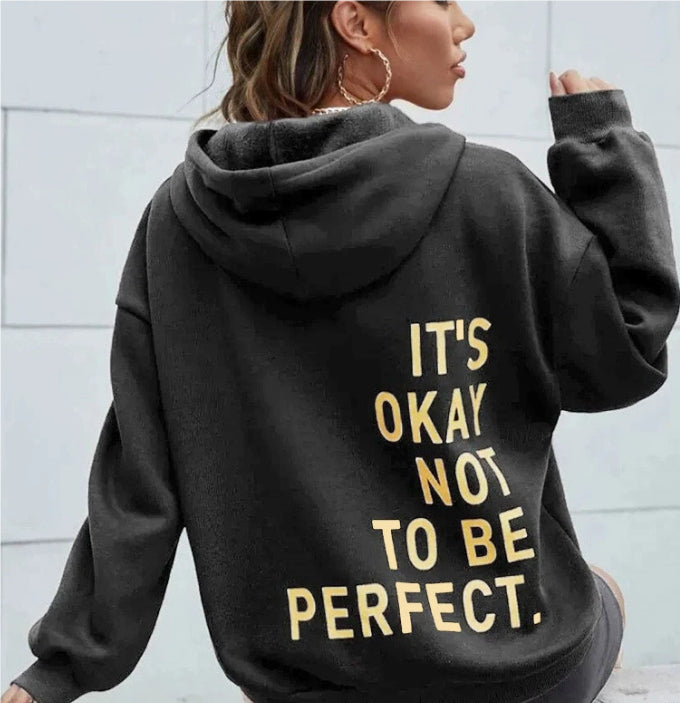 Hoodie Damen Relaxed Fit mit inspirierendem Druck - 15 - Jasminaboutique.com