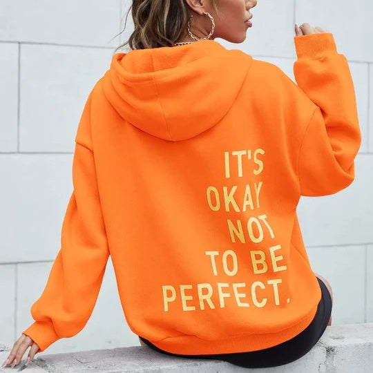 Hoodie Damen Relaxed Fit mit inspirierendem Druck - 19 - Jasminaboutique.com