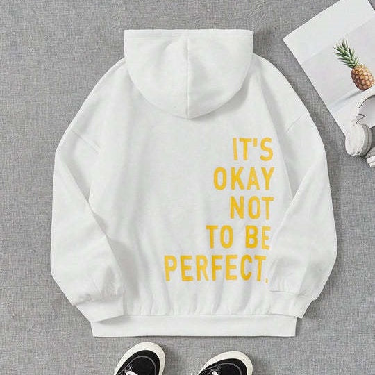 Hoodie Damen Relaxed Fit mit inspirierendem Druck - 20 - Jasminaboutique.com