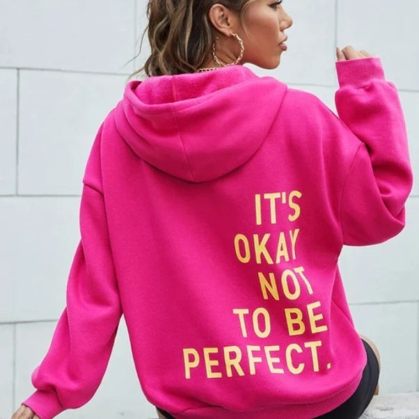 Hoodie Damen Relaxed Fit mit inspirierendem Druck - 22 - Jasminaboutique.com