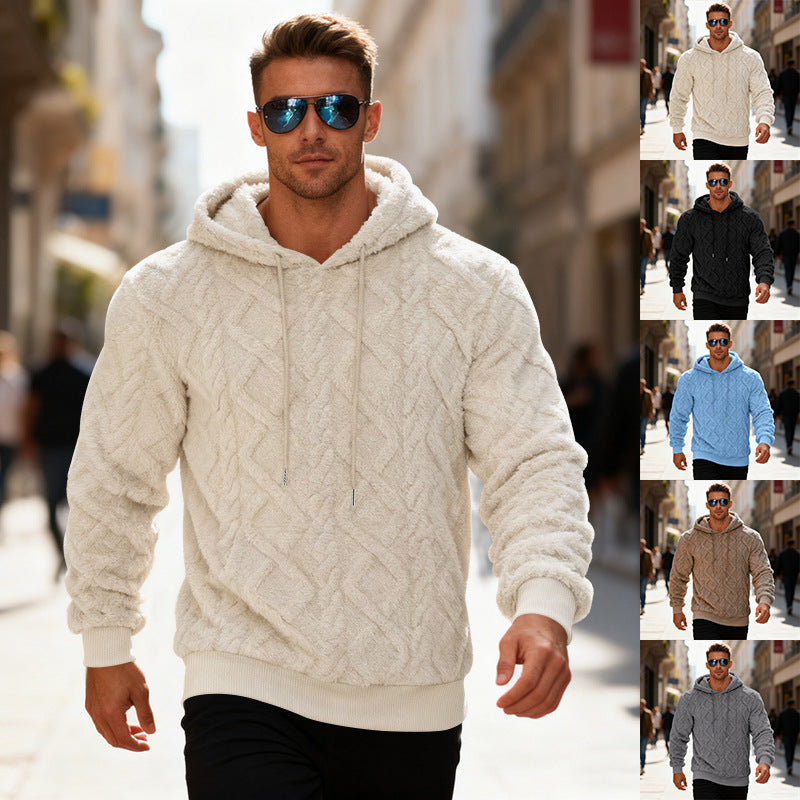 Hoodie Herren Freizeit mit strukturiertem Design - 2 - Jasminaboutique.com