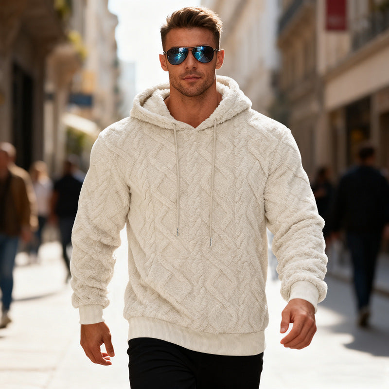 Hoodie Herren Freizeit mit strukturiertem Design - 3 - Jasminaboutique.com