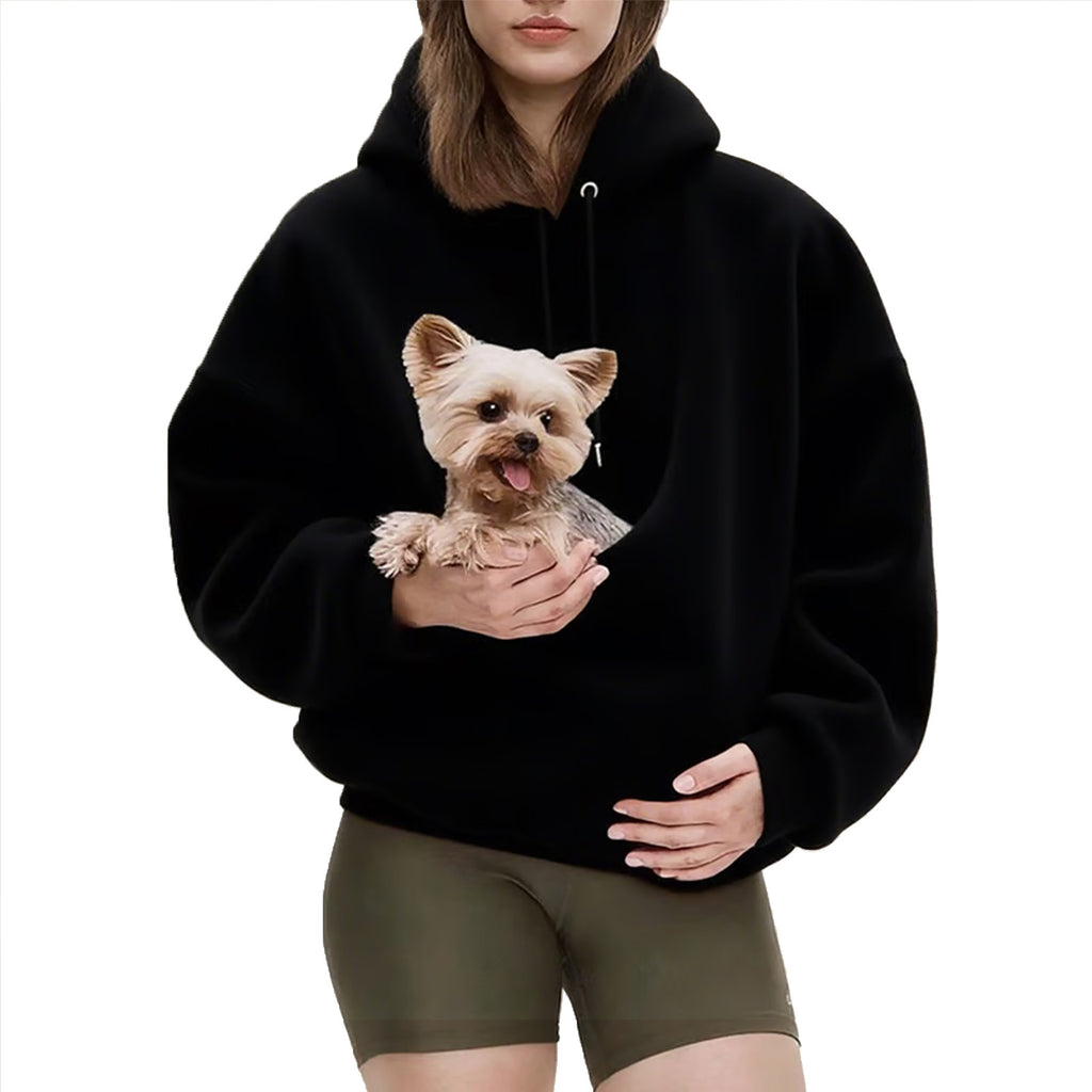 Hoodie Damen Relaxed Fit mit großer Tasche für Haustiere - 1 - Jasminaboutique.com