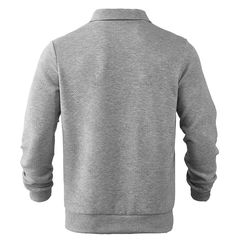 Pullover Herren Halb-Zip Sweatshirt mit Jacquard-Design - 7 - Jasminaboutique.com